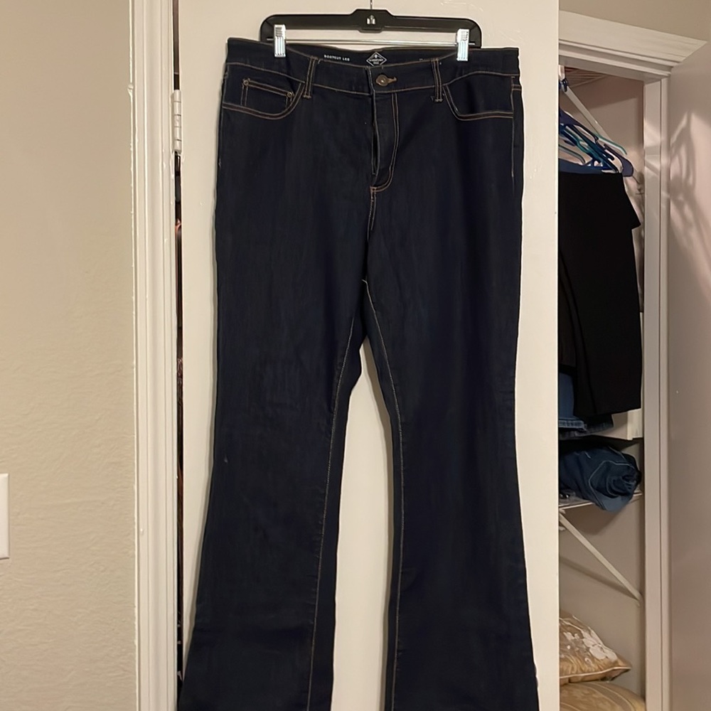 St John’s Bay Womens jeans, Sz 18wide leg dark wash